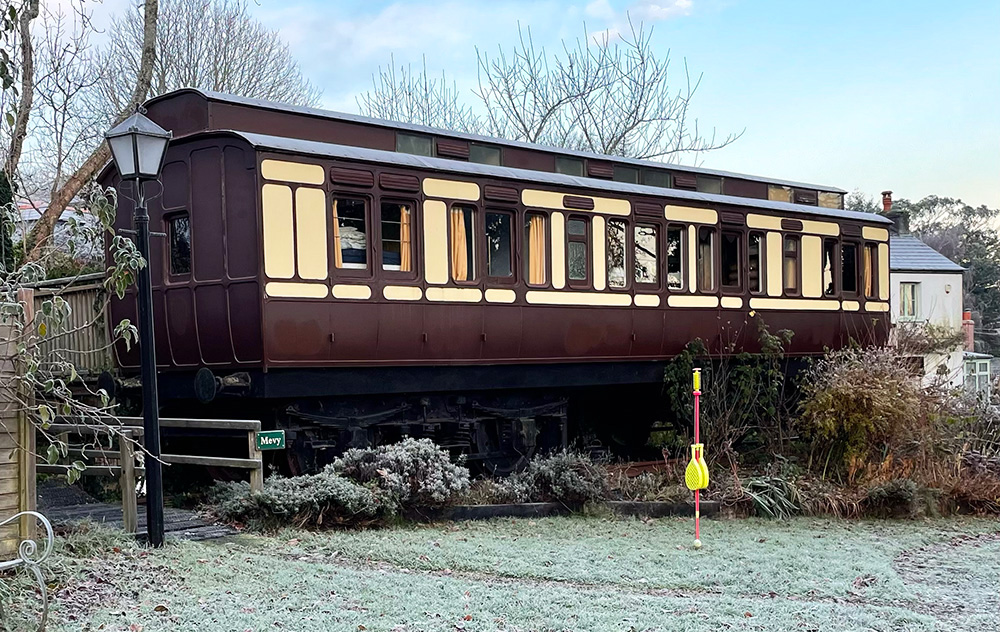 railway carriage in winter